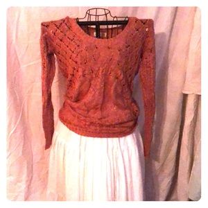 L dusty rose knit sweater
